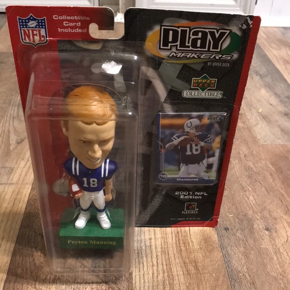 2001 NFL Edition Play Makers By Upper Deck Peyton Manning 7" Bobble Head Figure - Picture 2 of 4